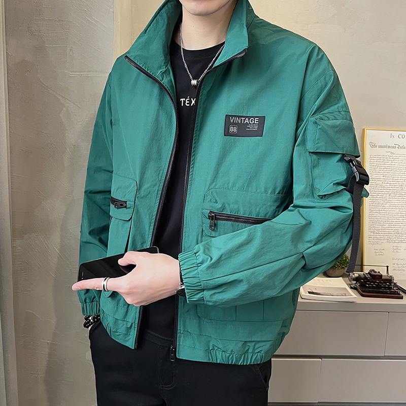 春季新款男士短款立领工装夹克外套男潮牌百搭衣服 f2305008-阿里巴巴