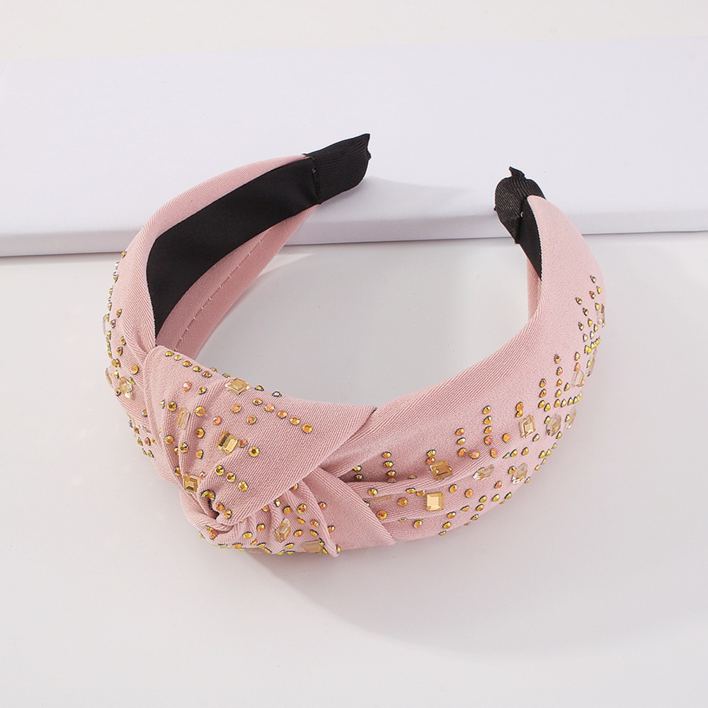 f3720欧美潮流打结宽边发饰 布艺镶钻气质发箍文艺复古压发头箍女