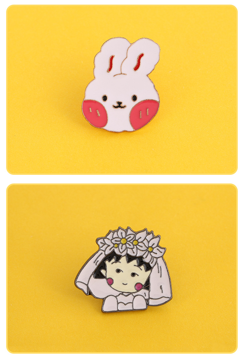 韩版个性动漫人物滴油烤漆胸针情侣上衣别针徽章ins时尚可爱配饰