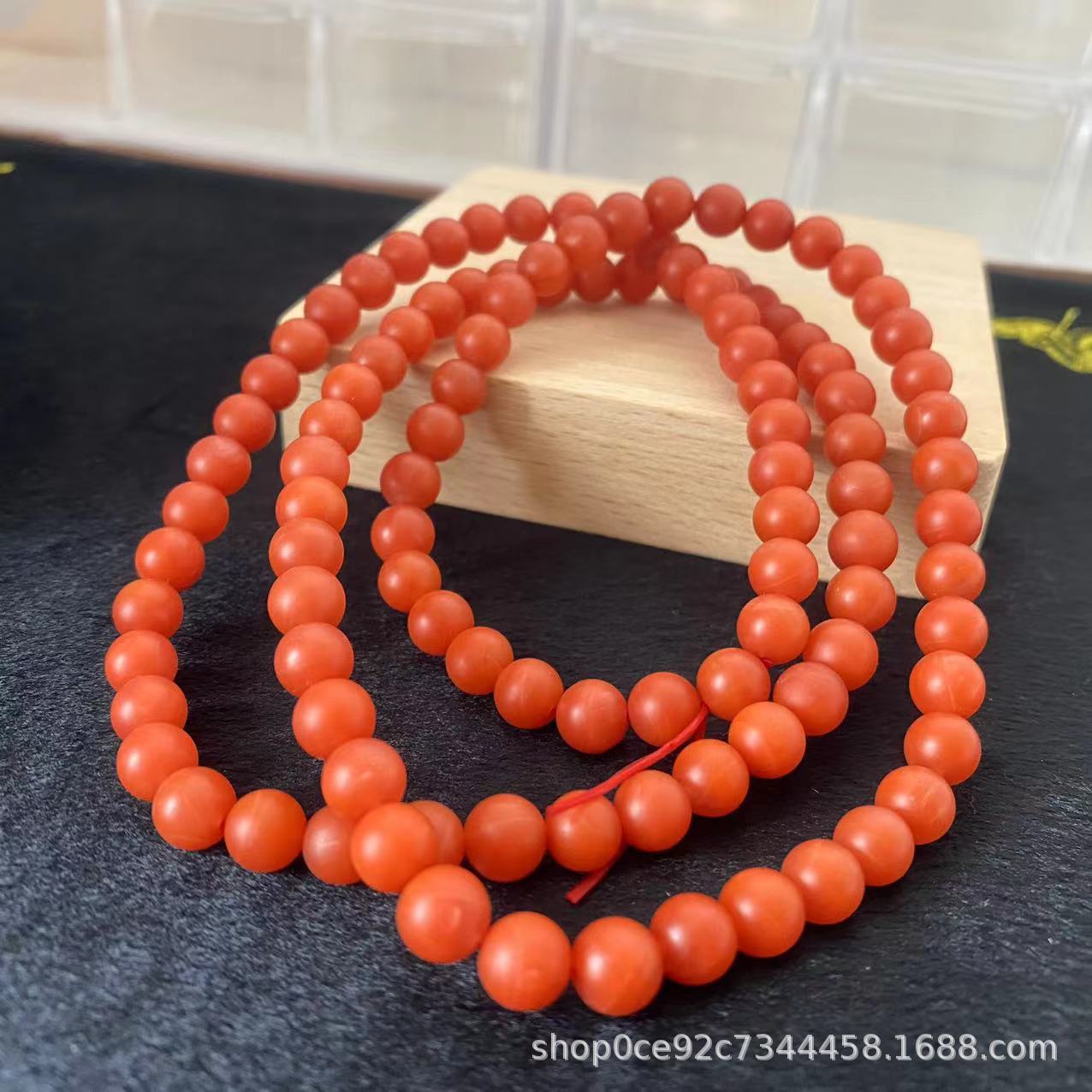 Factory Direct Sales Natural Baoshan South Red Buddha Beads Full of Meat without Miscellaneous New Year Hot Products