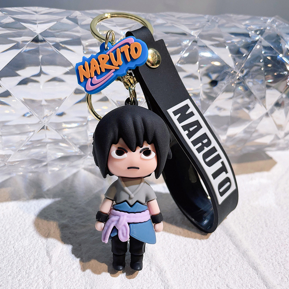 Cartoon PVC Naruto Soft Glue Doll Keychain Naruto Silicone Pendant Vehicle Key Chain Halloween Wholesale