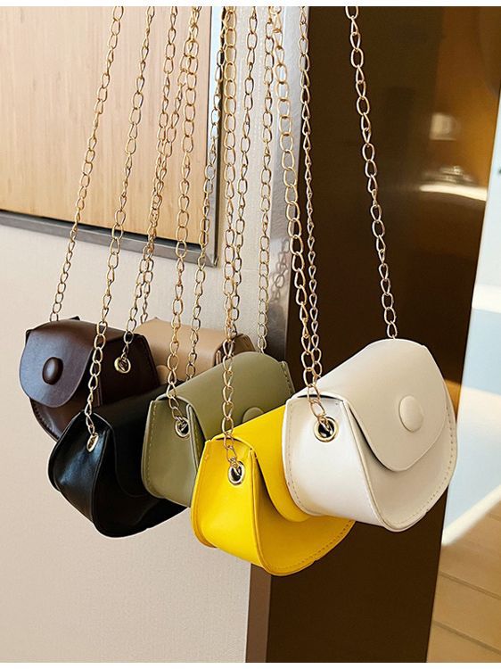 Girl Mini Saddle Bag Women 2023 New Korean Style Versatile Chain Shoulder Bag Lipstick Accessories Crossbody Pouch
