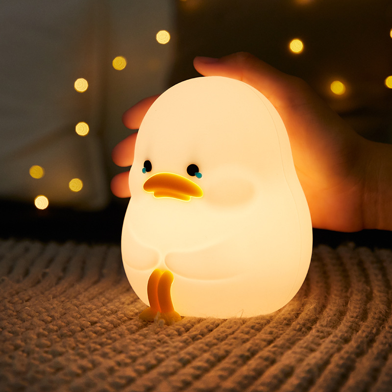 New Creative Emo Duck Silicone Night Lamp Bedroom Bedside Ambience Light Children's Birthday Gifts Night Light Wholesale