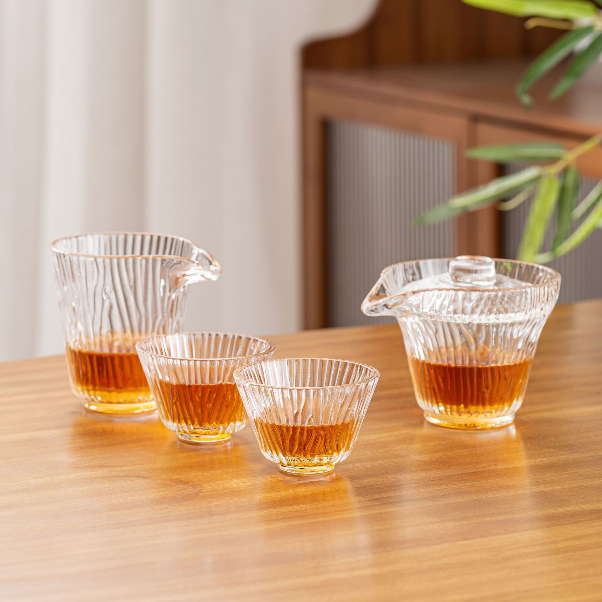 Ws High-End Tea Set Household Kung Fu Tea Cup Tureen Office Tea Making Device Cup Light Luxury Gift Glass