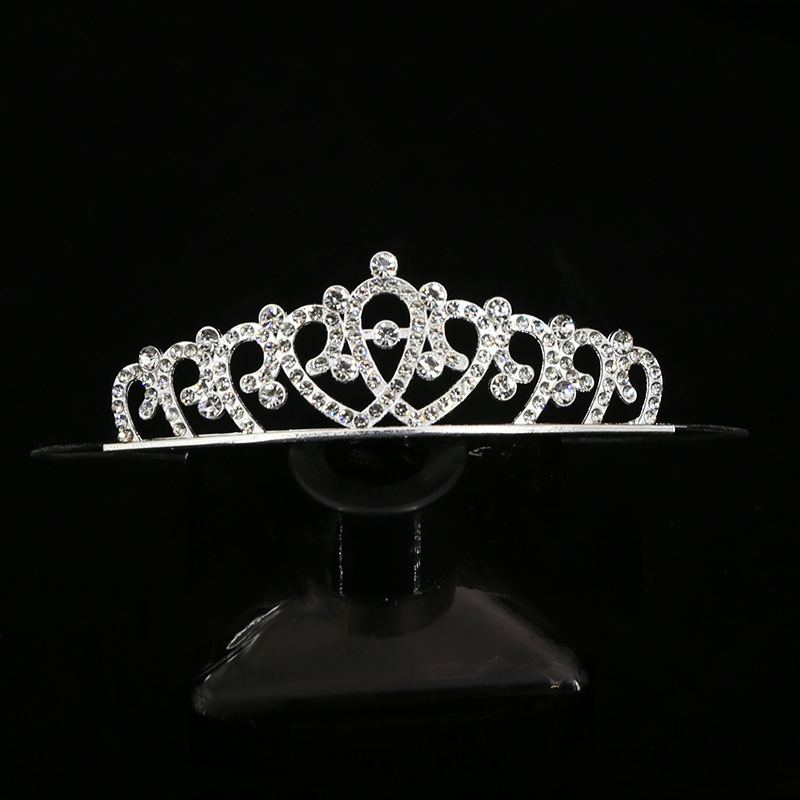 Bride Ornament Wedding Dress Accessories Birthday Festival Hair Comb Headband Alloy Rhinestone Children Headwear Crown