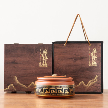 红陶紫砂茶叶罐陶瓷大号密封罐一斤装普洱茶包装盒红茶散茶醒茶罐