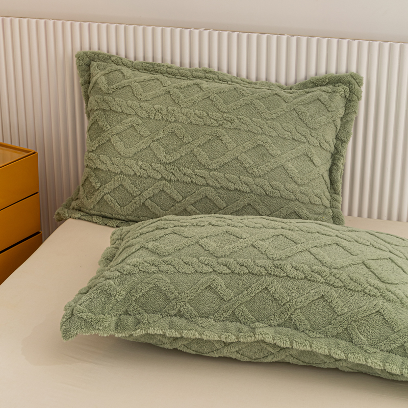 7bd新款冬季加厚保暖塔芙绒枕套法兰绒枕头套纯色珊瑚绒枕套单只