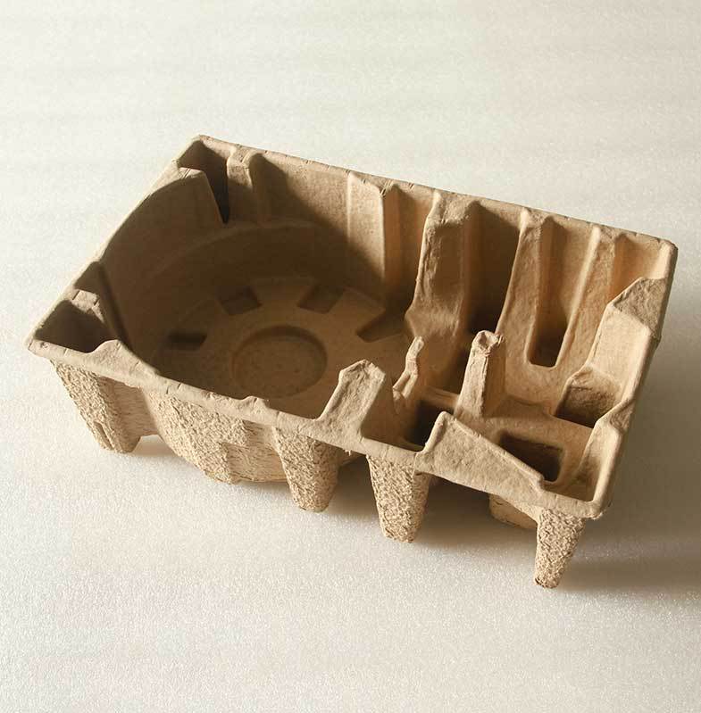 干湿压环保黄浆纸托 无人机电器纸塑包装内衬 家电纸浆护角内衬托