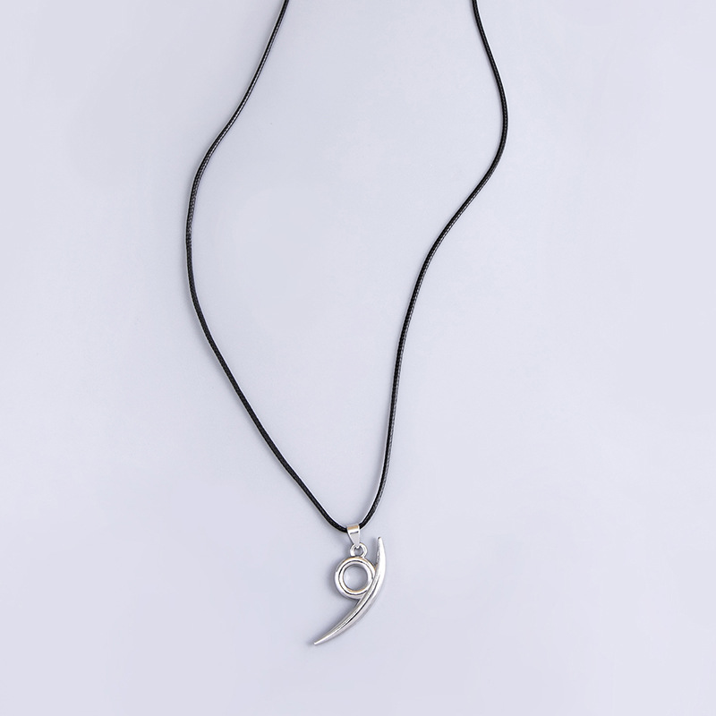 火影忍者大蛇丸单勾玉耳环动漫周边项链 男士皮绳吊坠首饰