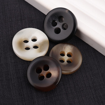 大衣风衣上衣西装裤子袖子圆形树脂四眼花纹男女士高档纽扣子