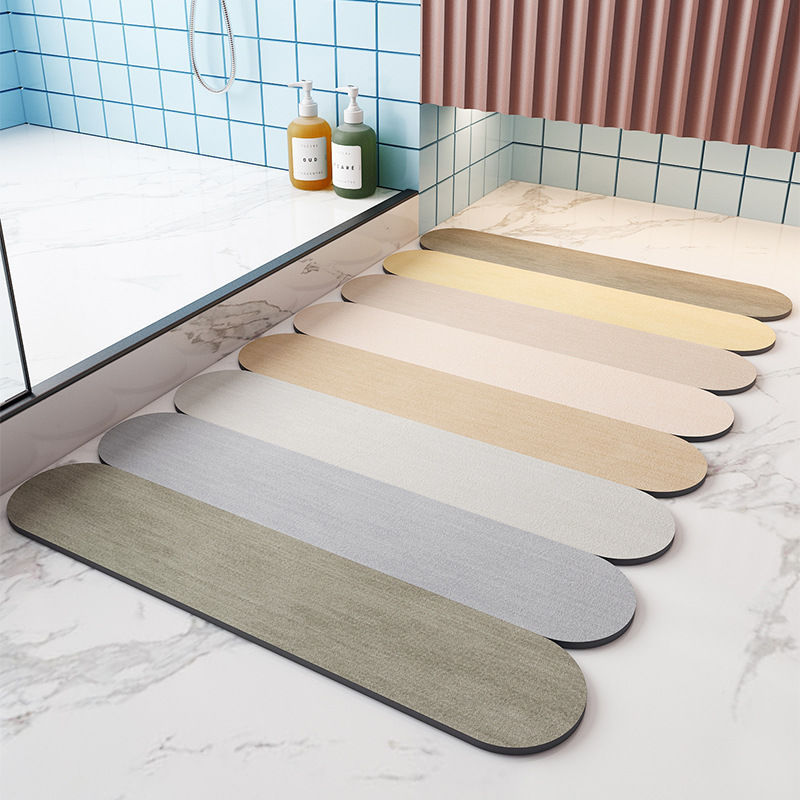 Morandi Ice Cream Stick Absorbent Bathroom Mats Bathroom Toilet Foot Mat Non-Slip Stain-Resistant Faux Leather Carpet