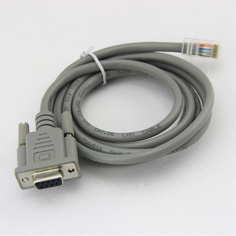 专业生产 灰色db9串口线转rj45水晶头 rj45转rs232 网口转串口线