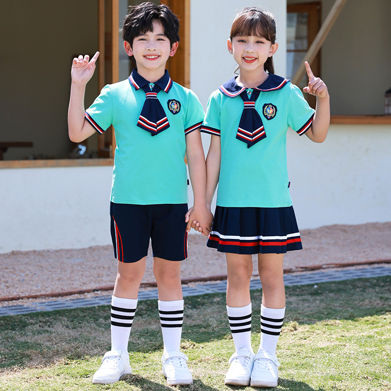 小学生夏季英伦风一年级幼儿园园服夏装毕业季合影班服校服演出服