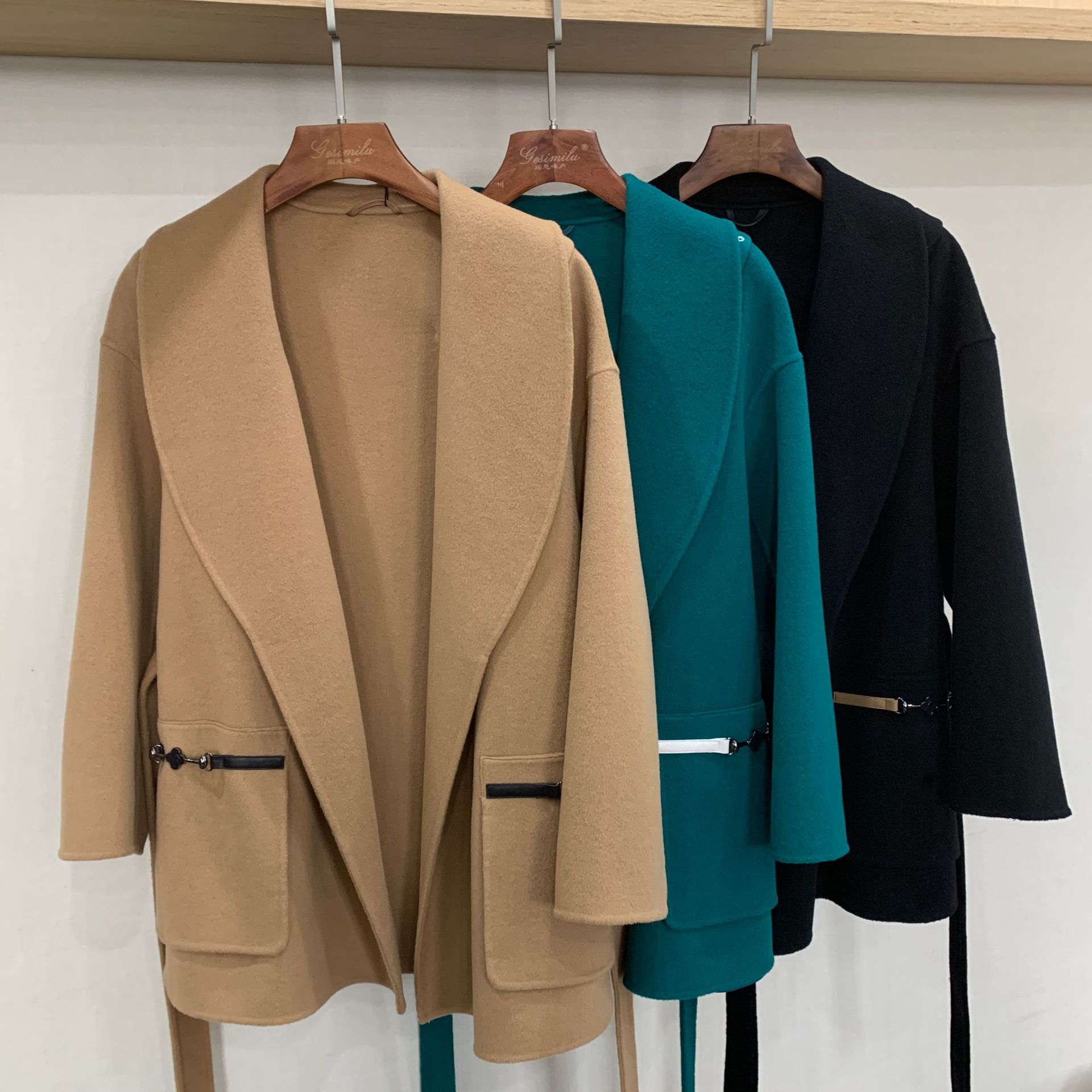 2022年秋冬双面毛呢外套女小个子新款羊毛呢子长款休闲气质通勤