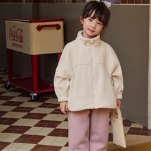 2023冬款童装 儿童新款外套 女童韩版2色双面摇粒绒卫衣宽松外套