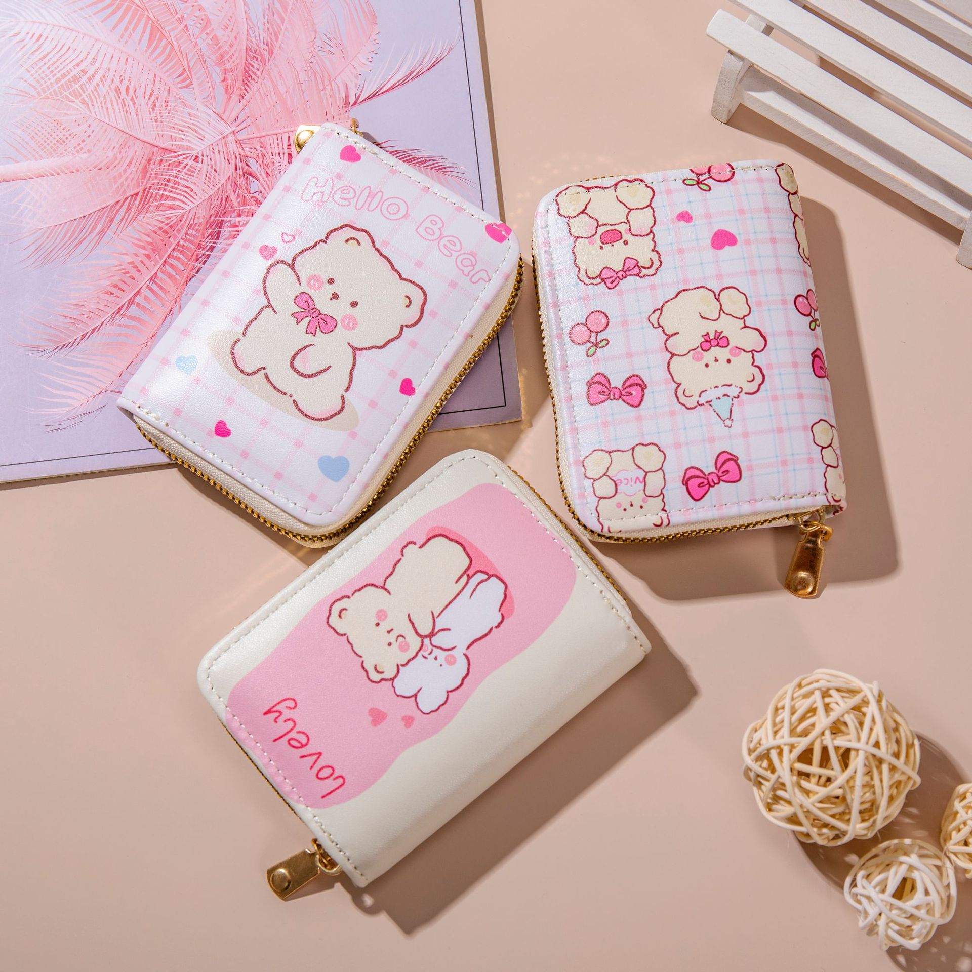 Zipper Card Holder Female Multiple Card Slots Anti-Degaussing 2023 New Cute Cartoon Bank Card Credit Card Coin Purse