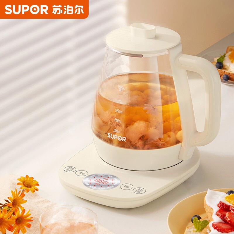 Supor Office Automatic Thickened Glass Health Home Tea Brewing Pot Warm Milk Electric Health Pot SW-15Y18