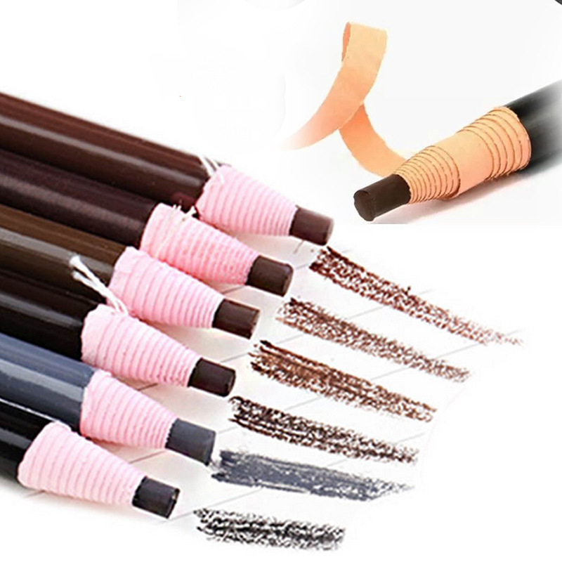 Internet Celebrity 1818 Waterproof Hard Core Line Drawing Pen Soft Tear and Pull Roll Paper Line Drawing Eyebrow Pencil Olive Eyebrow Pencil Factory Wholesale