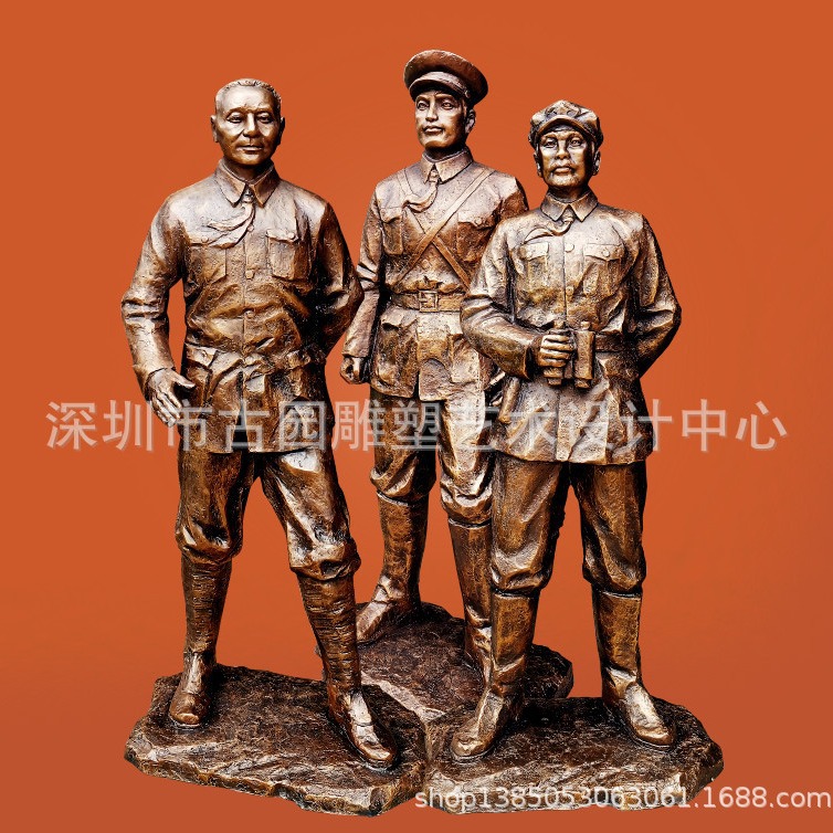 革命先烈玻璃钢雕塑红军仿铜雕像八路军青铜像纯铜抗战人物雕像