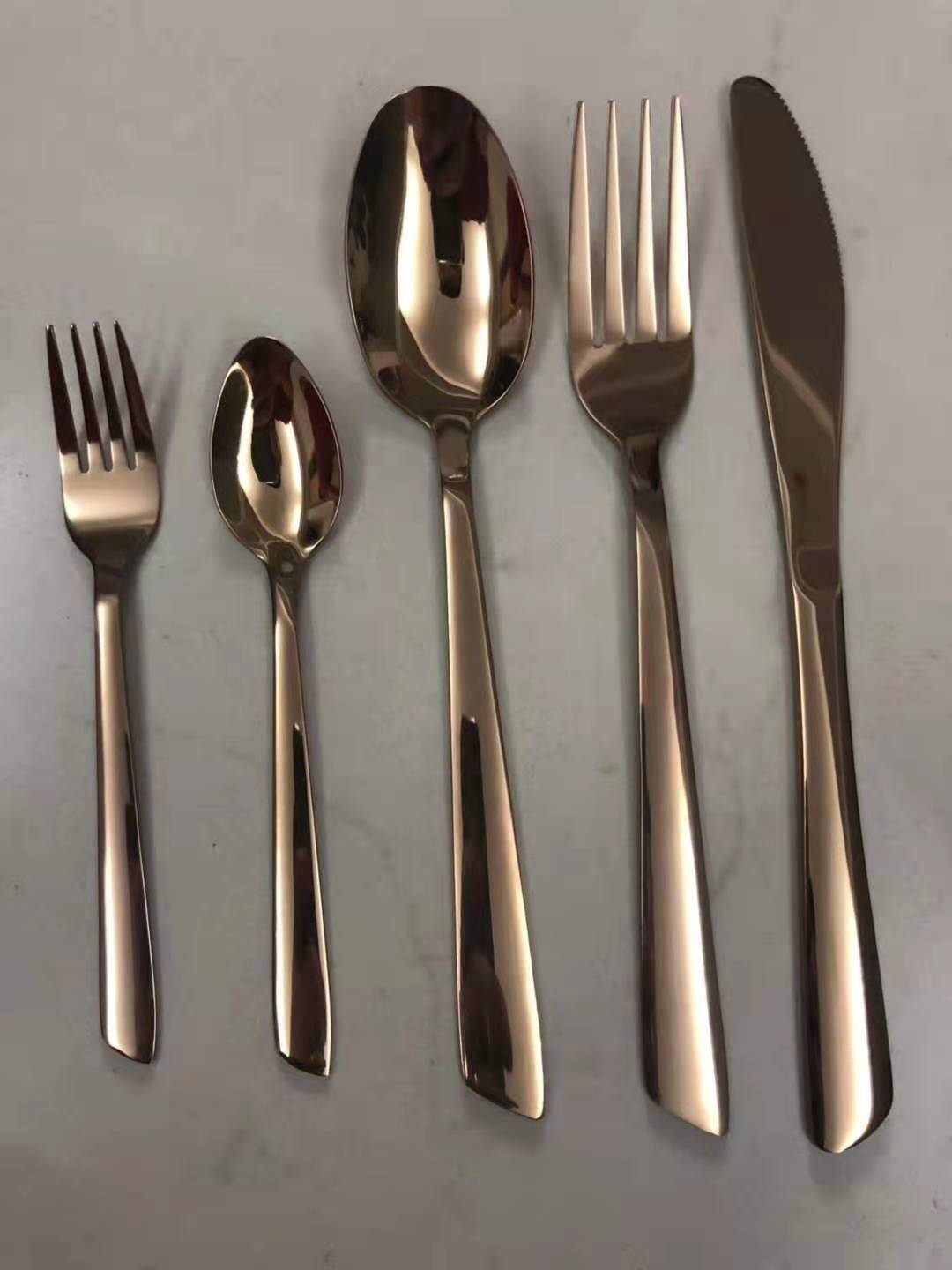 简约火炬系列不锈钢刀叉勺镀钛咖啡勺西餐牛排刀叉餐具礼品