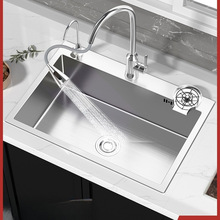 水槽大单槽家用 厨房304不锈钢洗菜盆洗碗槽手工纳米洗菜池台下盆