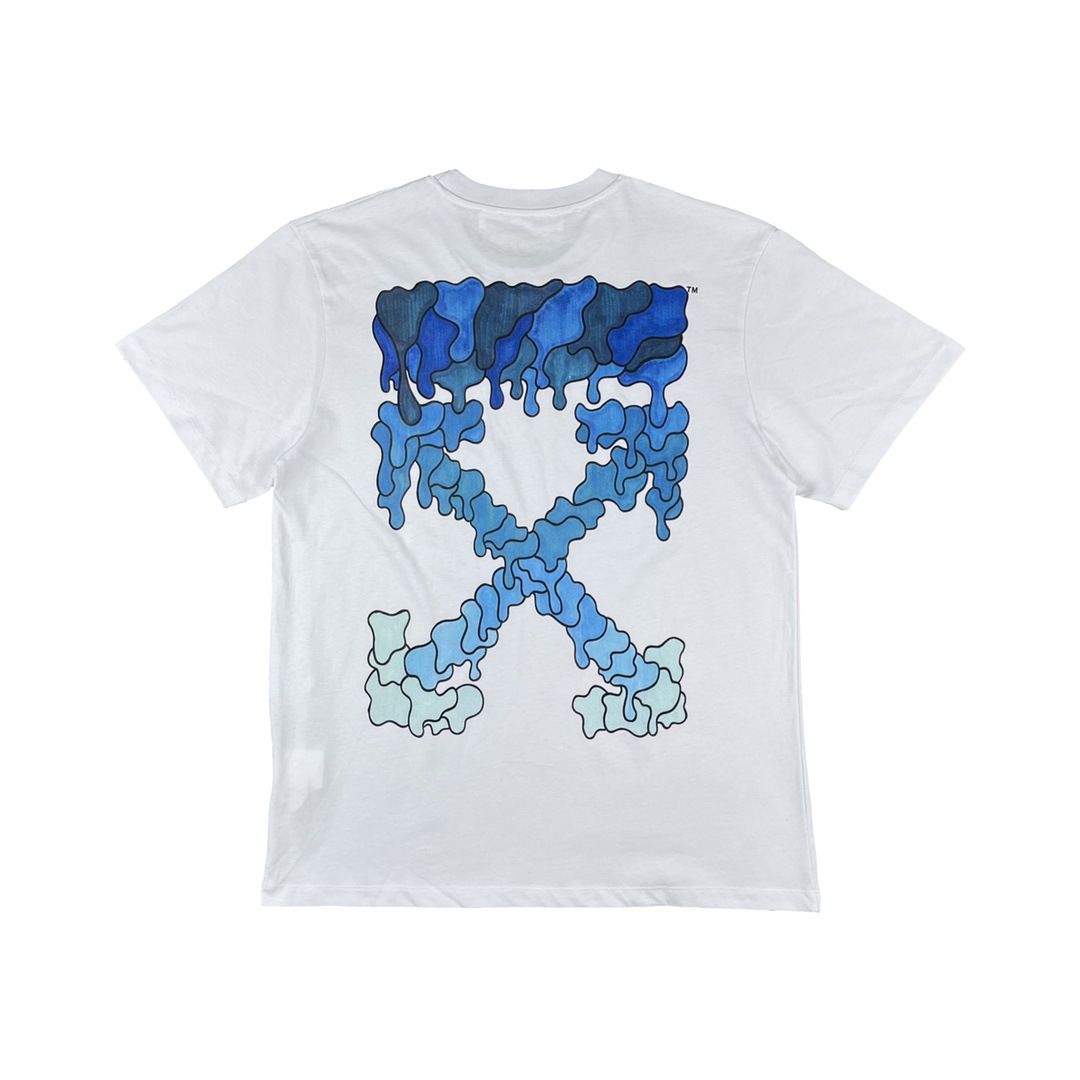 off-white ow纯棉水滴溶解黑色箭头短袖男女情侣明星同款t恤tee