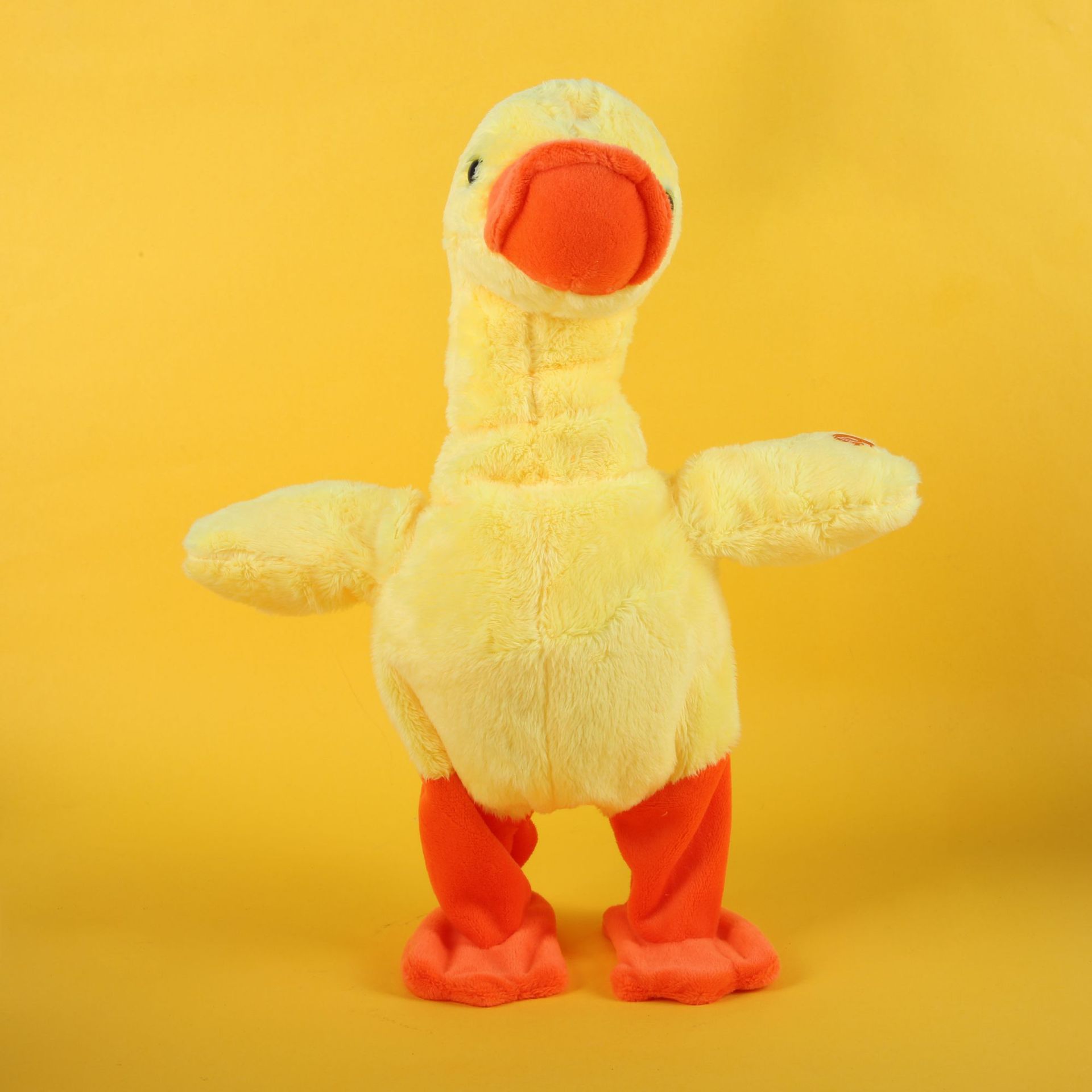 Neck Lifting Duck Plush Toy Electric Small Yellow Duck Tongue Speaking Singing Walking Duck Gift with Tuning Function