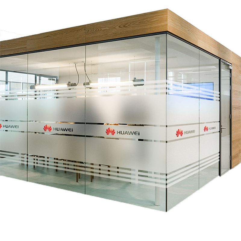 5jn定 制办公室磨砂玻璃贴纸镂空防撞腰线静电窗户贴膜防窥透光不