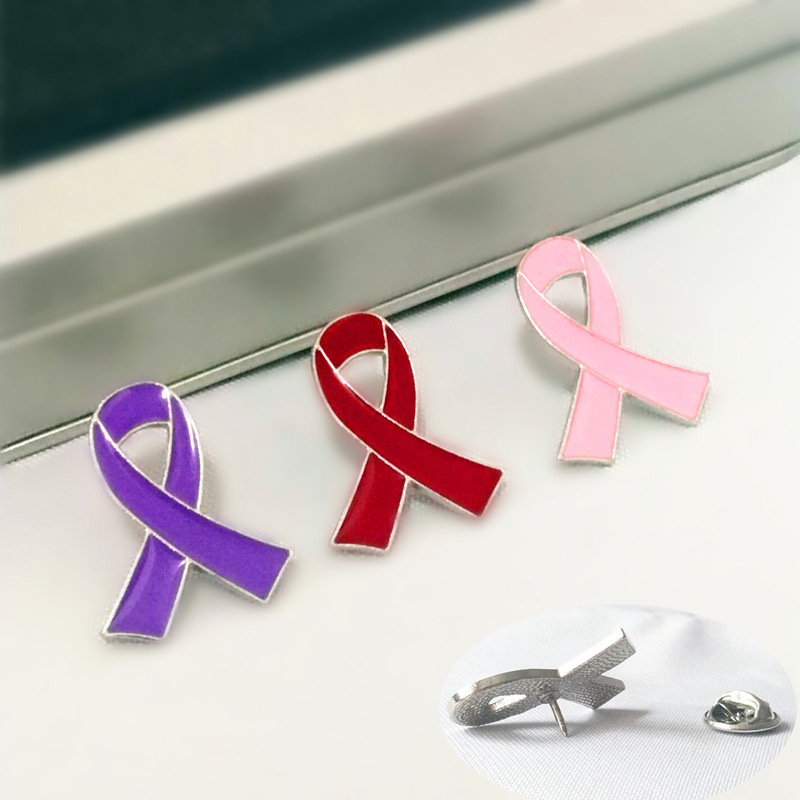 Alloy dripping oil love red ribbon logo brooch AIDS badges HIV International symbol public welfare activities image
