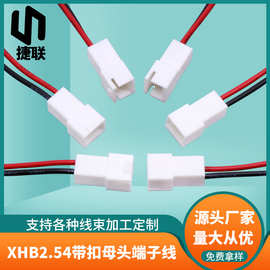 XHB2.54母头端子线XH带扣2.5MM公母延长线2P-3P-4P-12P连接线定做