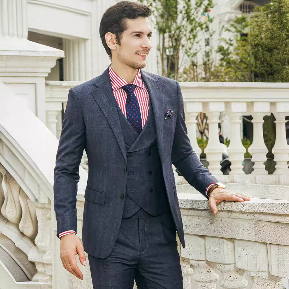 西服三套装男士英伦风韩版修身商务休闲正装新郎结婚伴郎礼服通勤