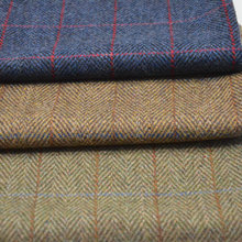 现货毛料 3色可选 520克混色大人字格毛纺面料秋冬薄外套款羊毛布