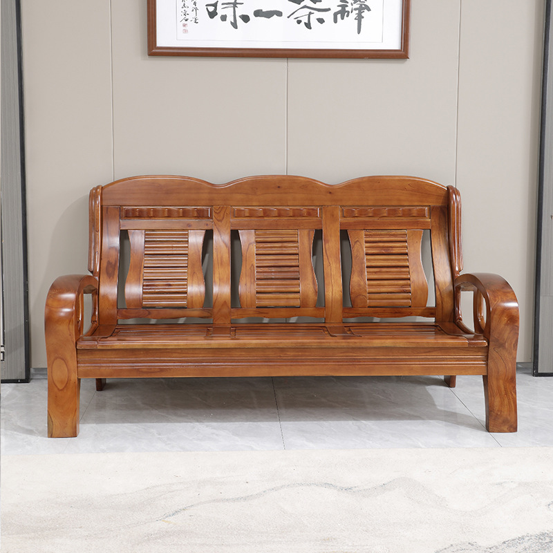 中式橡木全实木沙发组合现代客厅小户型农村老式木头家用凉椅沙发