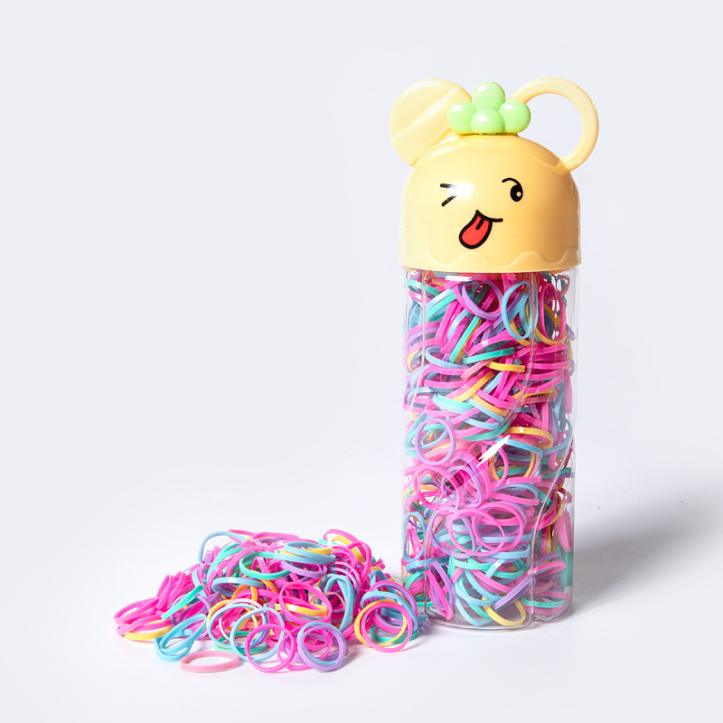 Colorful Children's Small Rubber Band Strong Pull Constantly Thickened Disposable Hair Band Baby Hair-Binding Does Not Hurt Hair Cartoon Bottle Hair Rope