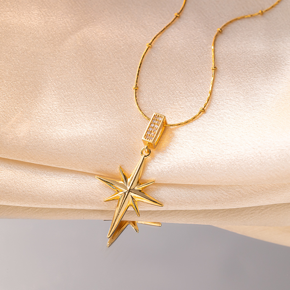 北极星钛钢项链女高级感微镶锆石吊坠小众设计网红爆款锁骨链