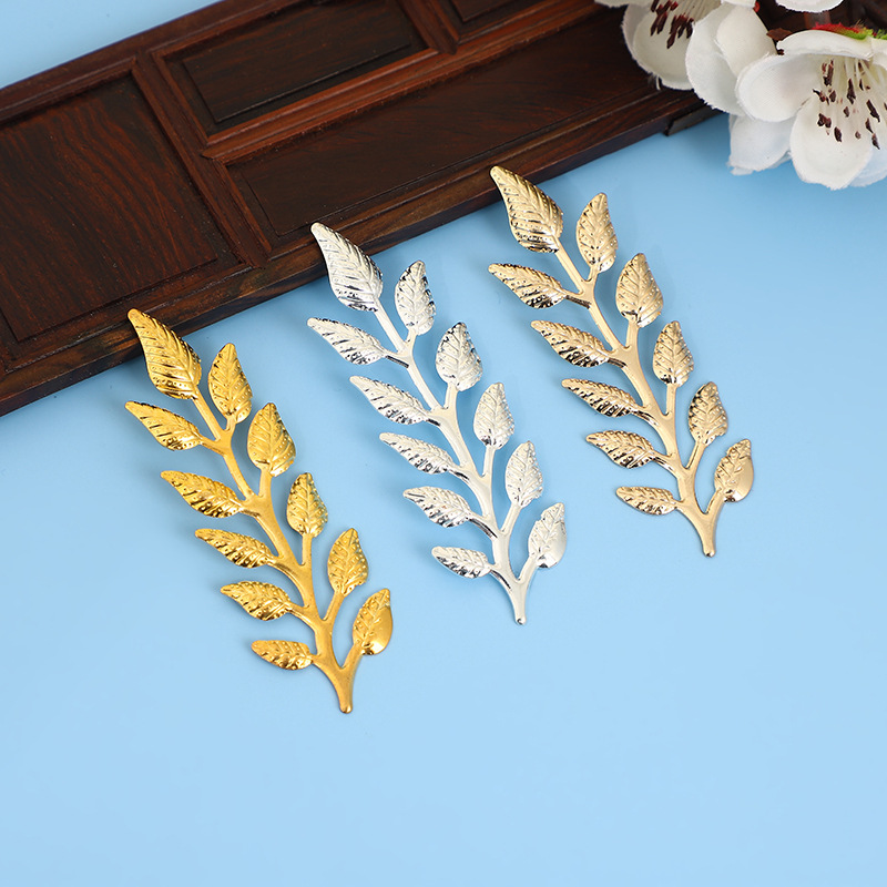 Antique Style Metal Long Leaves Laminate DIY Handmade Bridal Wedding Corsage Wedding Fan Material Jewelry Accessories Wholesale