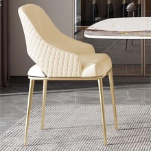 餐椅家用轻奢餐厅椅北欧现代极简书桌椅真皮简约意式创意靠背椅子