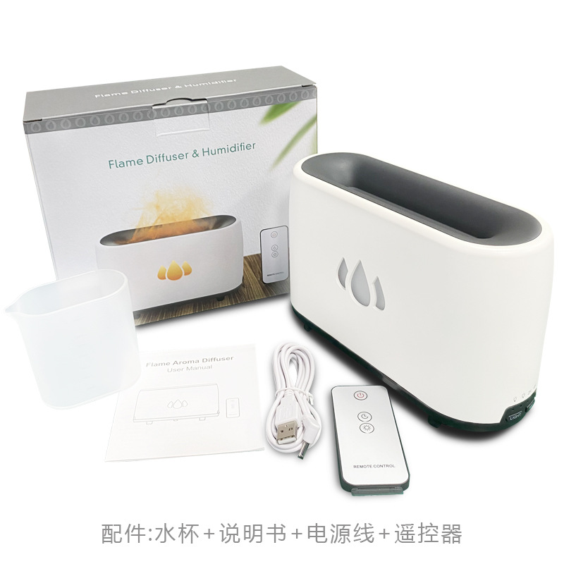 New Flame Aroma Diffuser Simulation Flame 5V Household Ultrasonic Aroma Diffuser Bedroom Ambience Light Office Small Humidifier