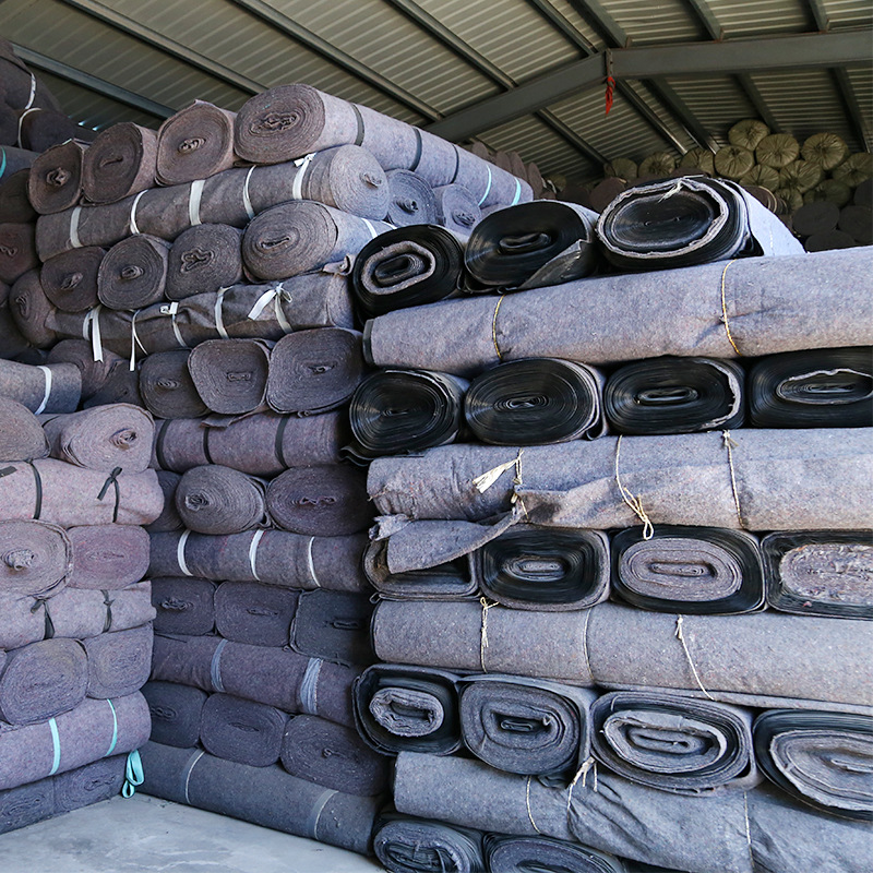 厂家防水黑心棉棉粘布 淋膜保温毛毡 加膜无纺布大棚毛毡土工布