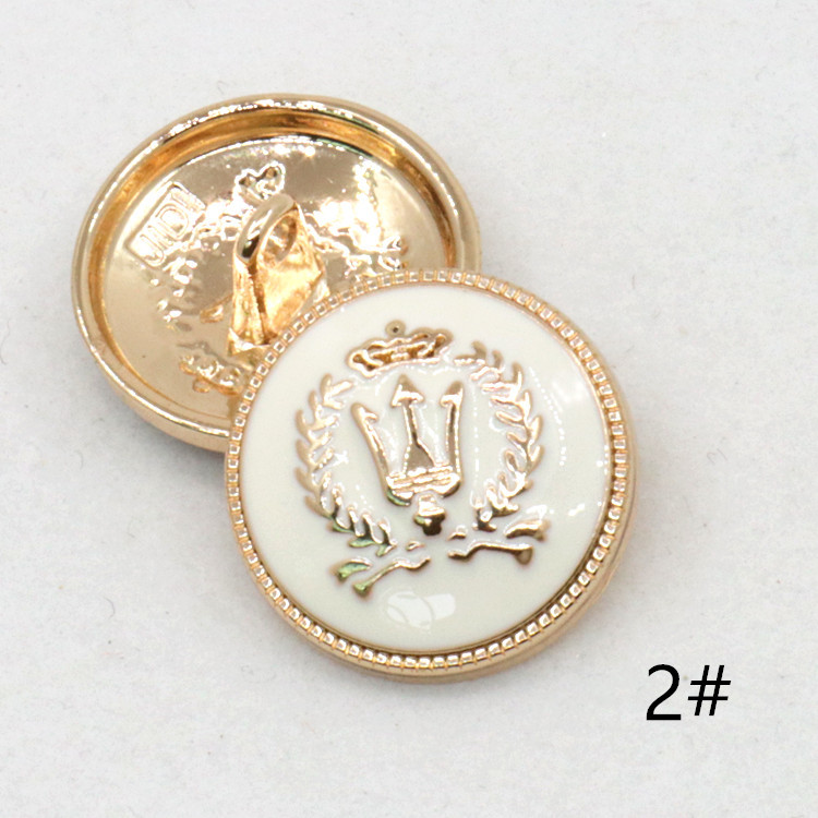 Wholesale High-End Classic Style Color-Preserving Coat Hand Sewing Button Gold Silver Badge Metal Suit High-Leg Alloy Button