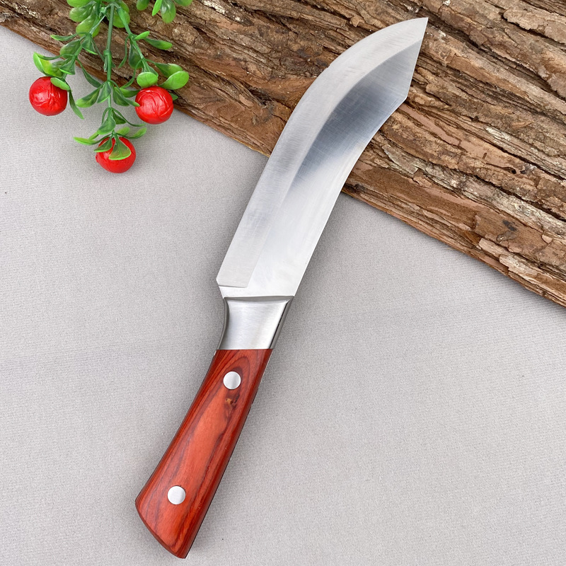 Red Color Wood Boning Knife Special Butchers' Knife Peeling Pig Slaughter Cattle and Sheep Sever Knife Pig Killing Knife Chef Knife Set