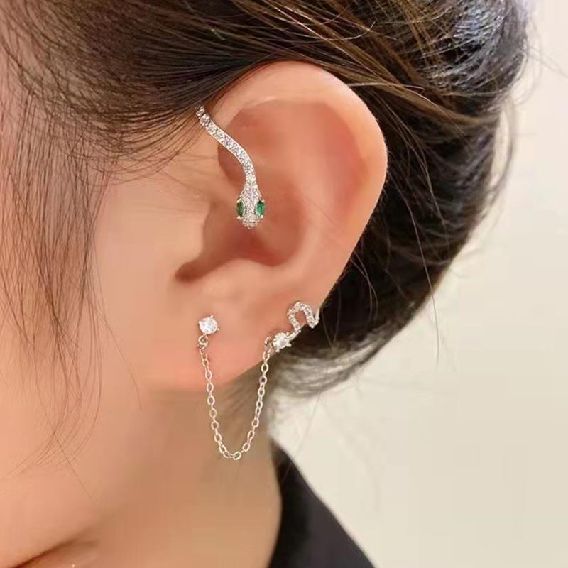 欧美复古气质蛇形一体式耳夹耳环个性高级感网红轻奢耳骨夹耳饰