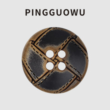 【现货批发】PINGGUOWU印度水牛角经日本独有的厚道抛光处理钮扣
