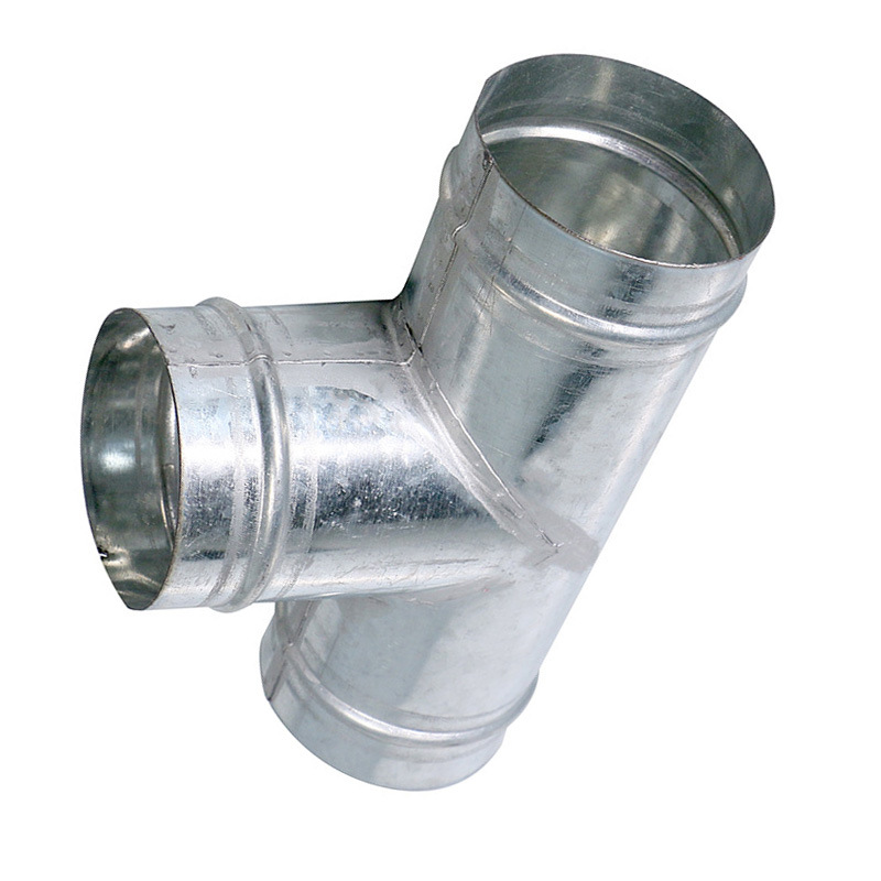 螺旋风管配件白铁皮焊接通风管道连接件直角正三通