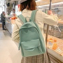 秀龙初中生高颜值双肩包女日系甜美清新纯色背包可爱校园学生书包