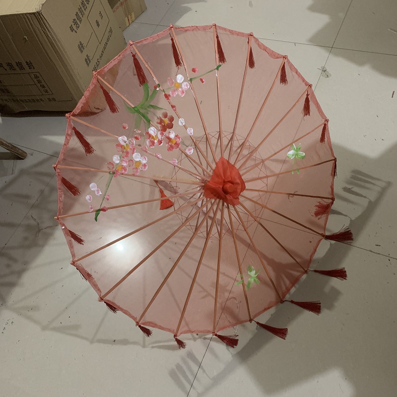 古风伞透明丝伞遮阳伞汉服走秀伞中国风工艺伞拍照摄影道具伞带穗