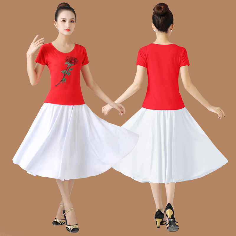 广场舞服装夏季新款健身套装套裙大妈跳舞衣服中老年舞蹈服两件套