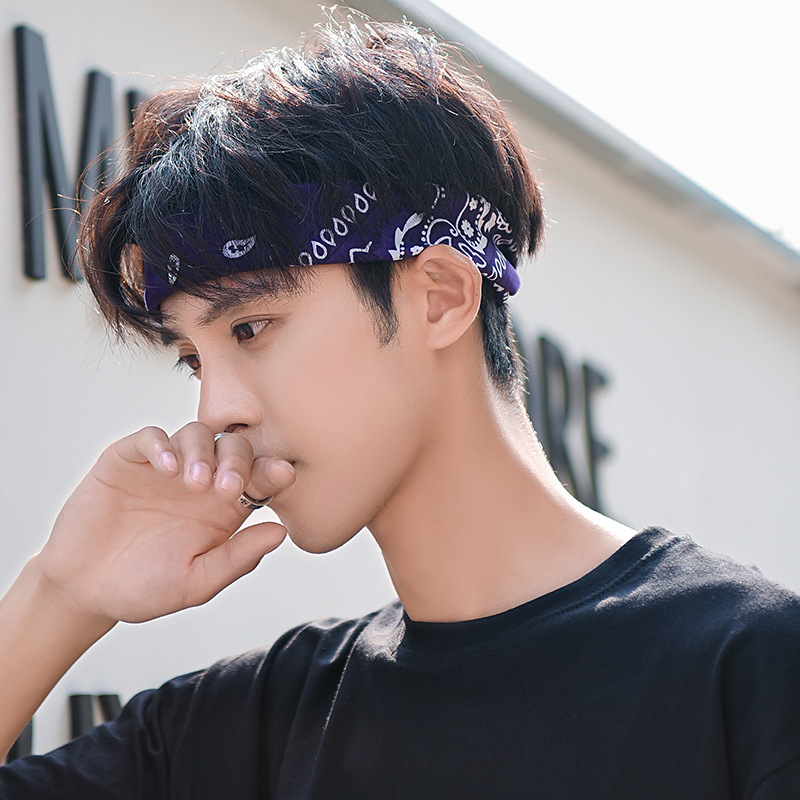 头巾男发带男生街头潮人嘻哈束发带运动个性跑步ins吸汗男士头带
