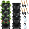 Stackable Vertical Planters 2 Set Of Stackable 7 Tier|ru Stackable Vertical Planters 2 Set Of Stackable 7 Tier|ru