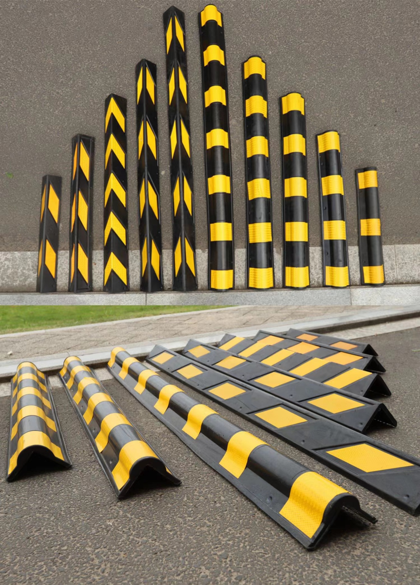 橡胶护角车库防撞条反光条墙角保护条护墙角车库护角条转角墙保护